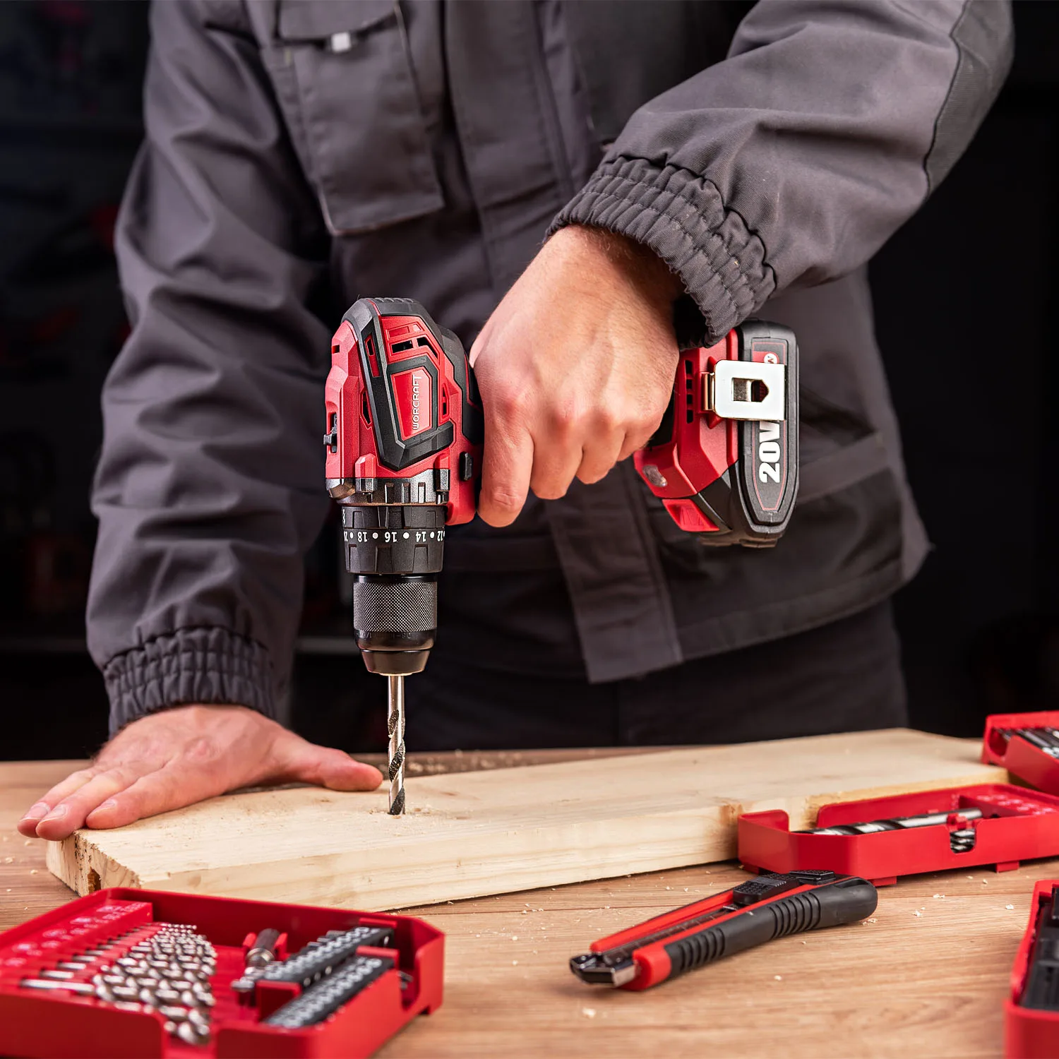 Masina de gaurit si insurubat cu acumulator Worcraft CHD-S20LiBAC